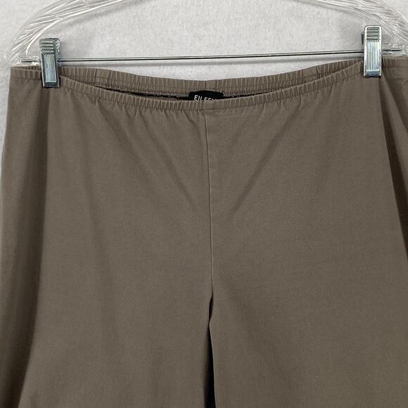 EILEEN FISHER Pants S Stretch Organic Cotton Twill Tapered Ankle Side Zip Gray - Picture 4 of 15